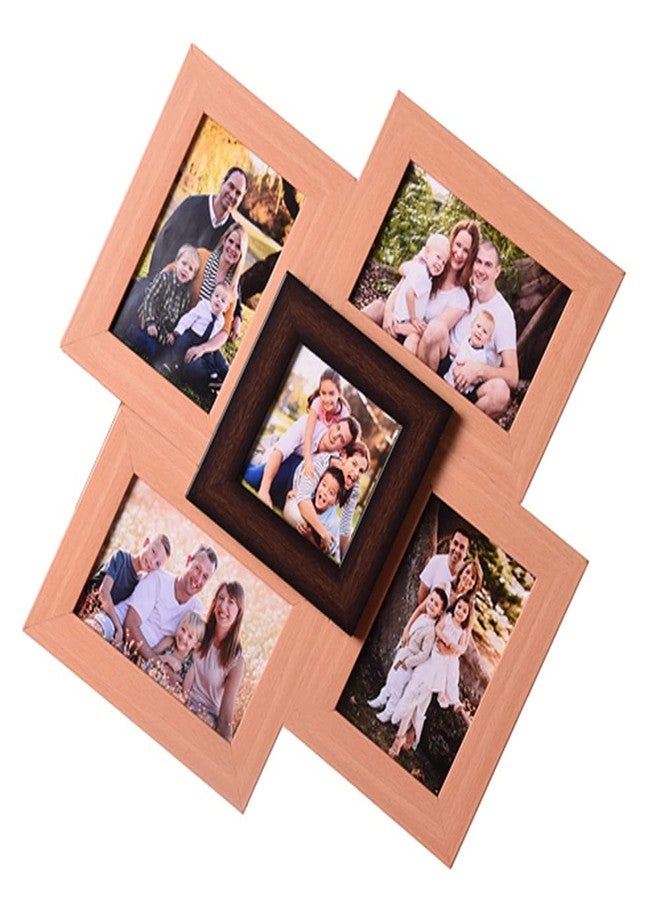 i2 Frames Wall Hanging Collage Photo Frame - Sal Wood Set of 5 - Image 1